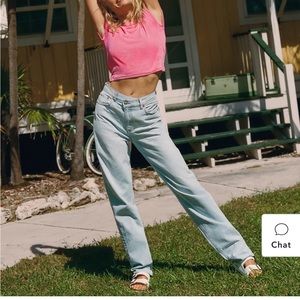 Like New! American Eagle Highest Rise Baggy Straight Jeans Size 8